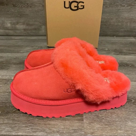 UGG | Disquette Platform Slippers In Hibiscus Pink NEW In Box - Picture 3 of 9